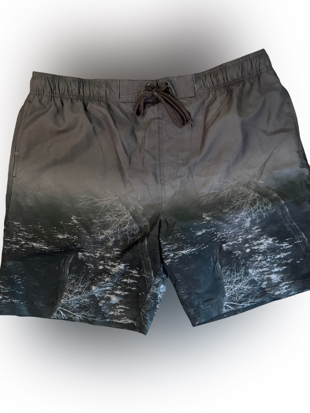 Realtree Black Tree-Graphic Swim Trunks